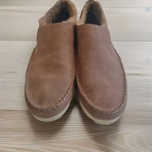 Sperry Moc‎ Sider Men's Slip On Shoes Fleece Lined Suede Dark Brown Size 9.5